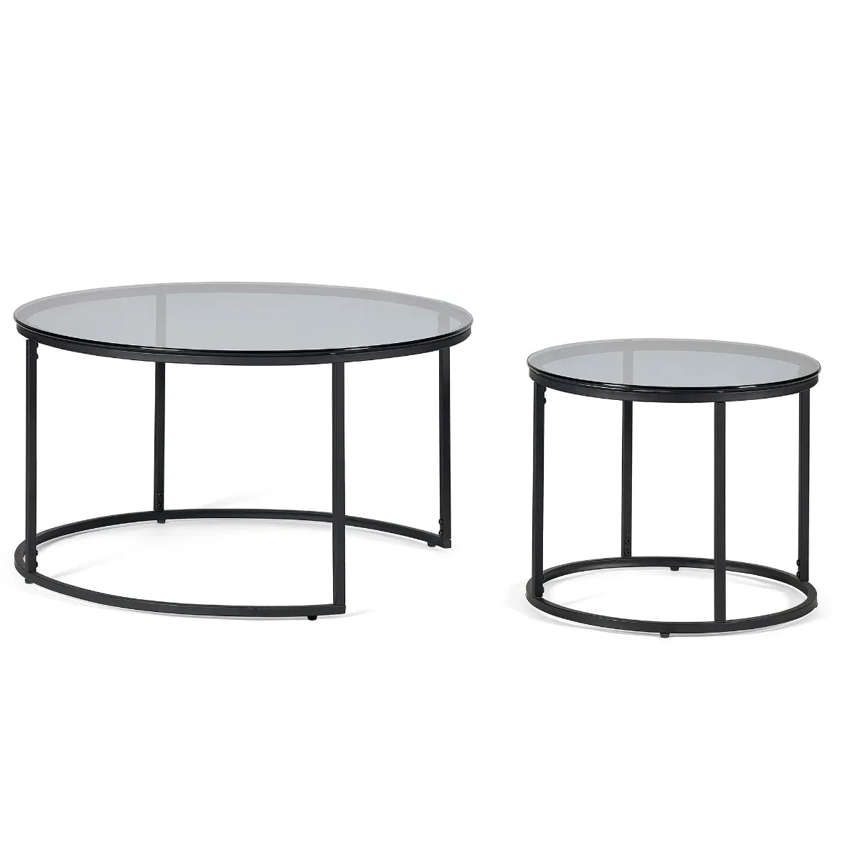 Mayfair Smoked Glass Round Nesting Coffee Tables